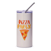 Pizza Party Tumbler, Fun Tumbler, Pizza Lover Gift, Celebration Tumbler, Foodie Gift, Gift for Friend, Cute Tumbler, Tumblers with Straw - Tawshia